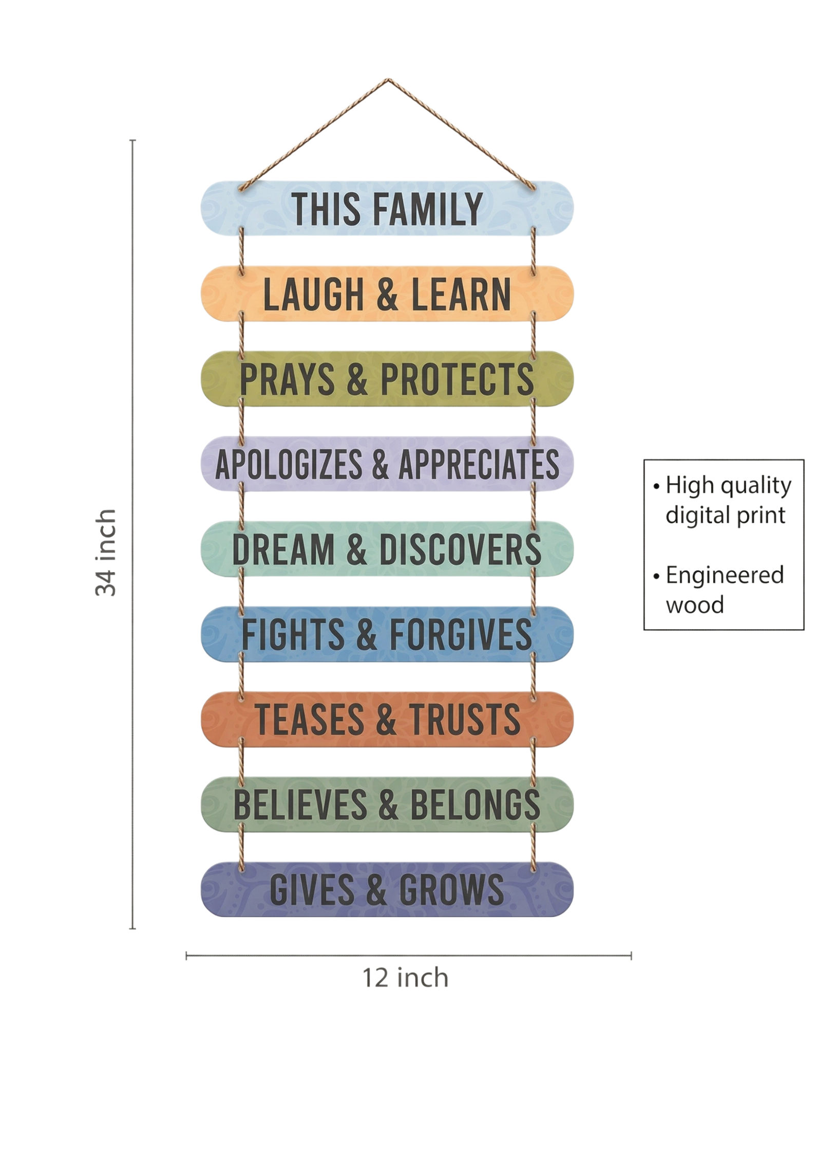 Quotes wall decor size reference