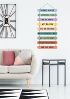 Quotes wall decor closeup detail