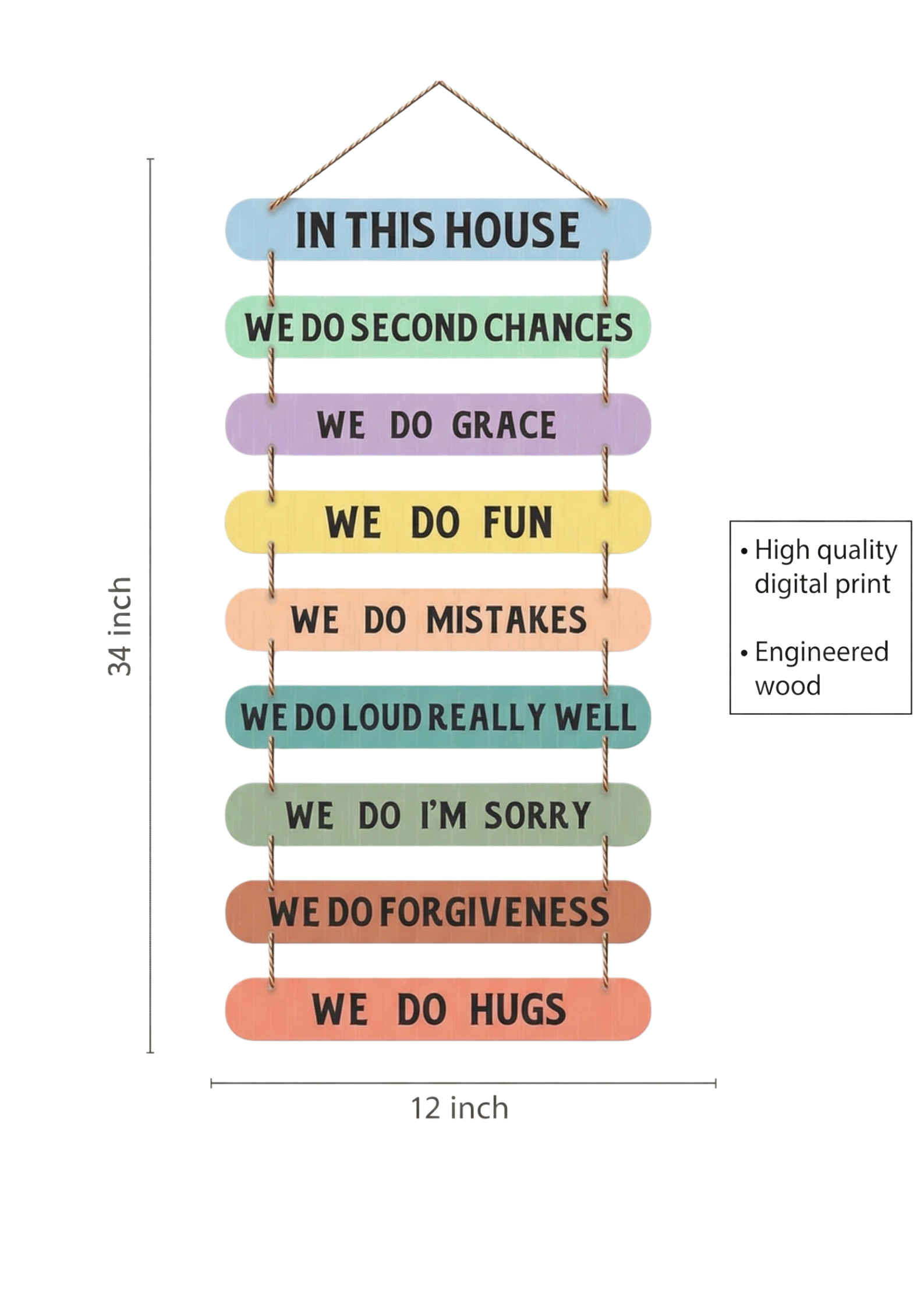 Quotes wall decor size reference