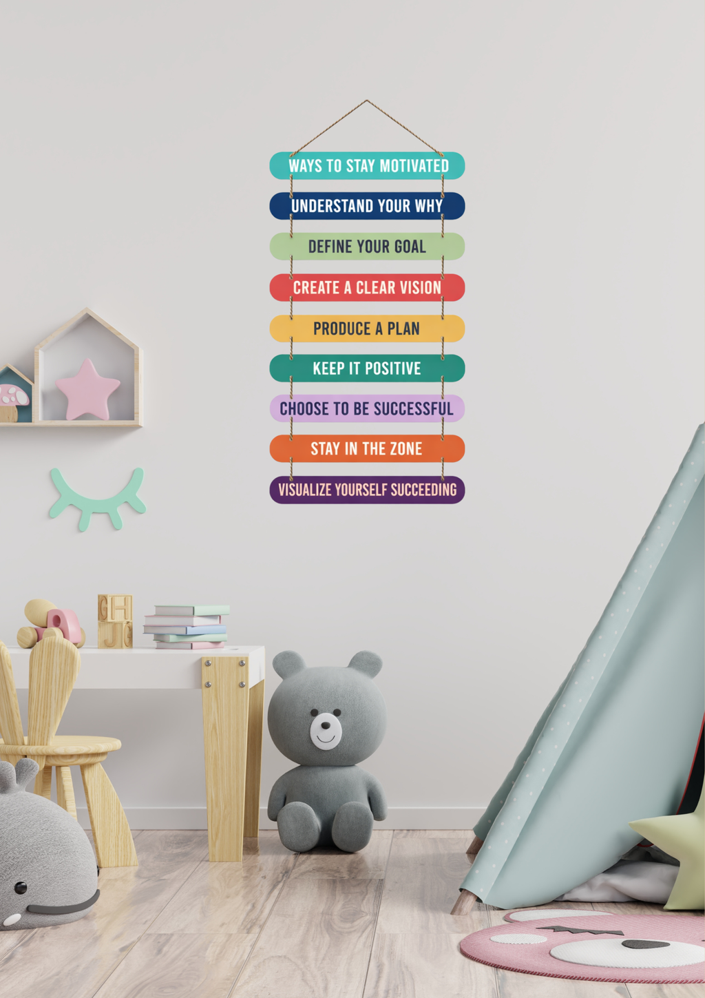 Quotes wall decor displayed in Kids room 
