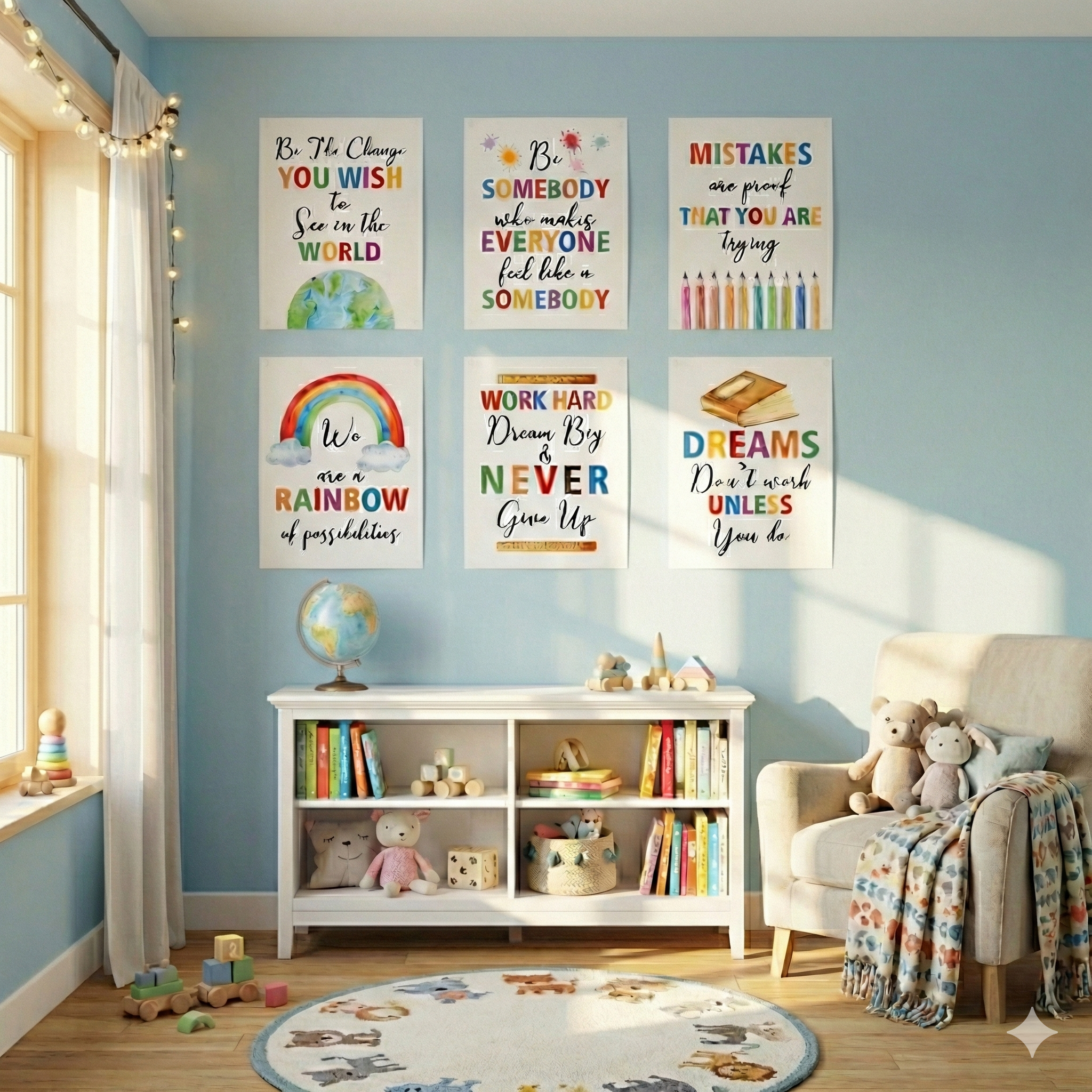 Positive Quotes wall decor closeup detail