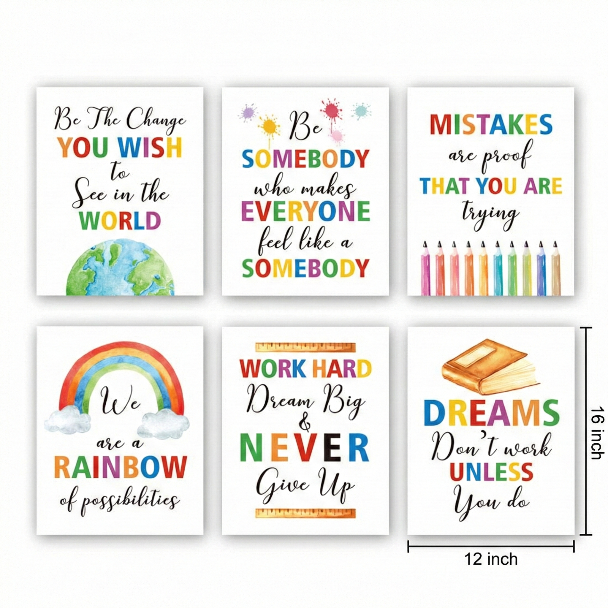 Positive Quotes wall decor size reference