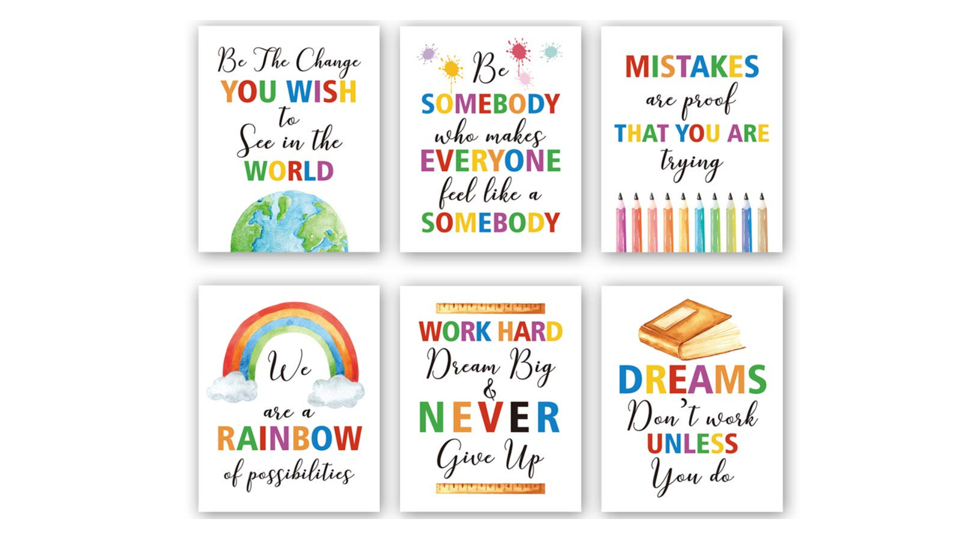Positive Quotes wall decor 16x12 Multi color