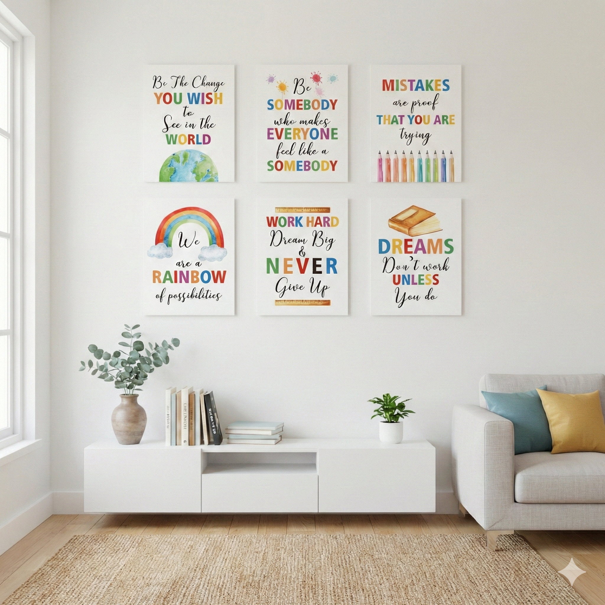 Positive Quotes wall decor displayed in Living room 