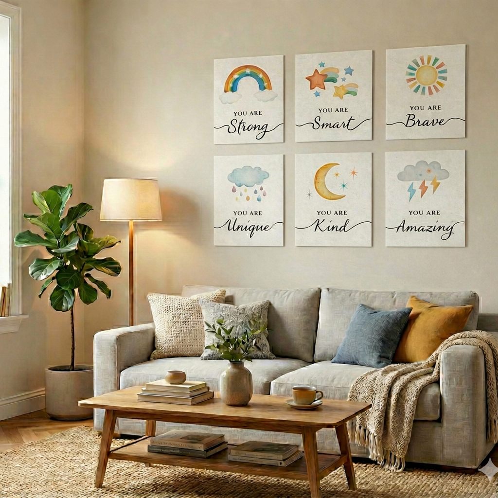 Positive Quotes wall decor angled view