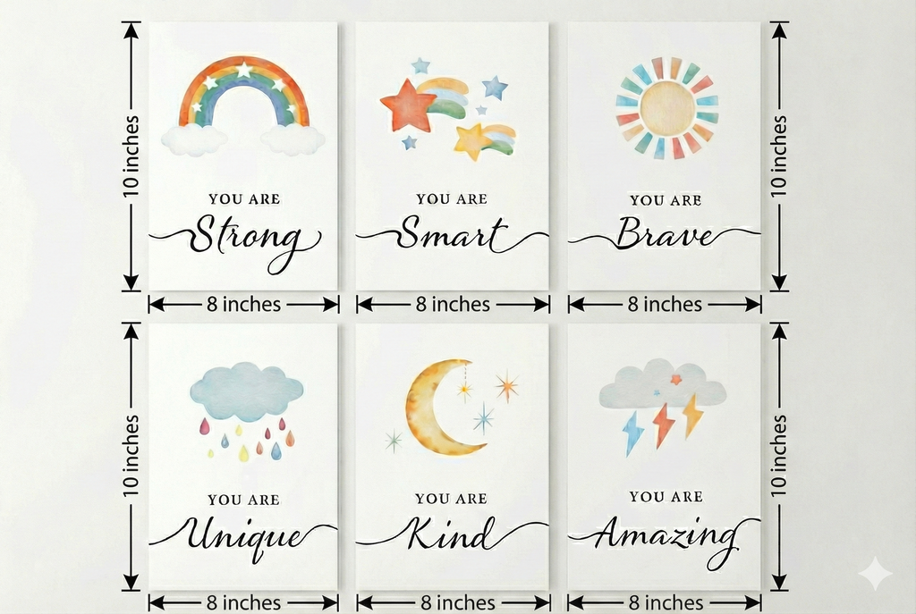 Positive Quotes wall decor size reference