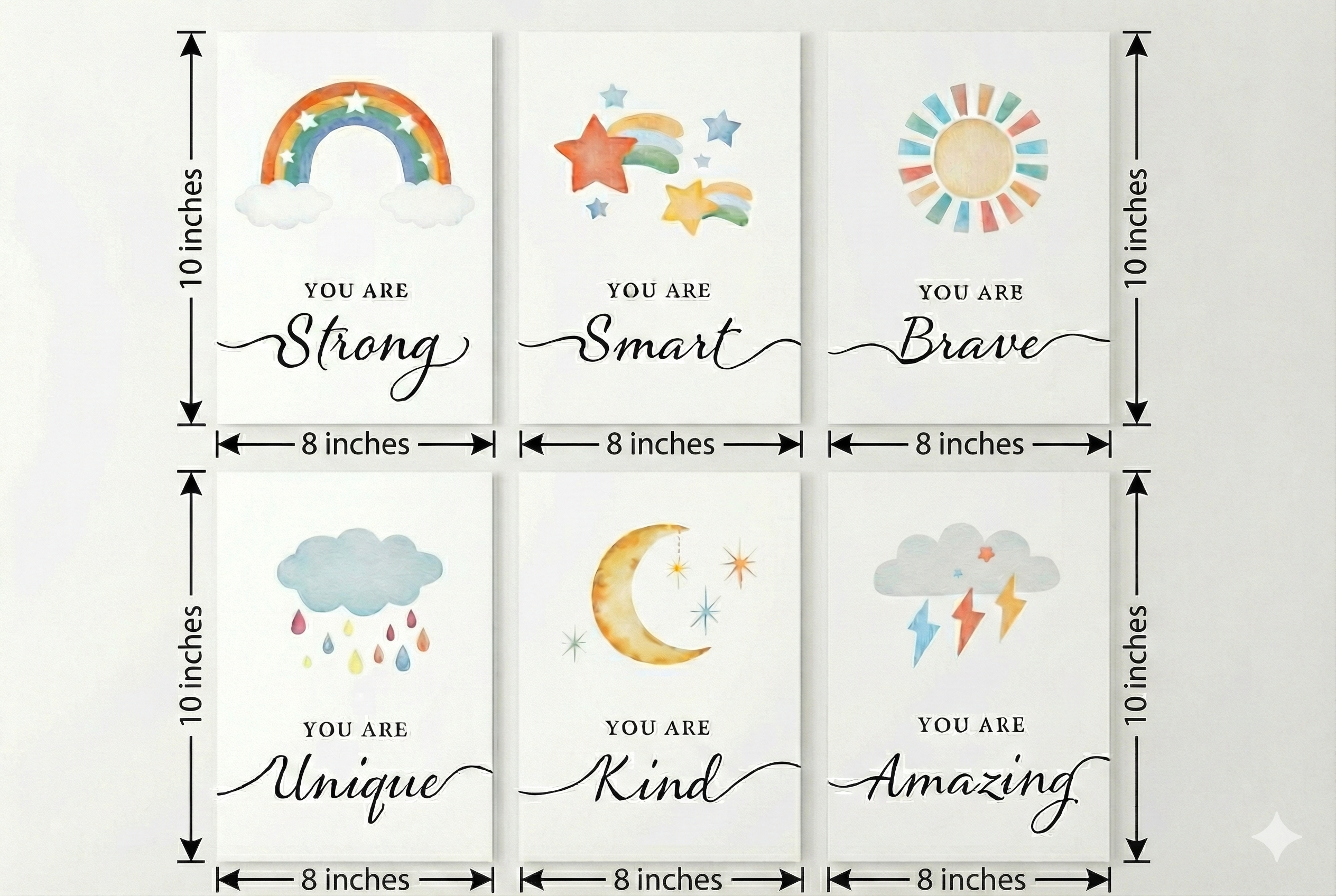 Positive Quotes wall decor size reference