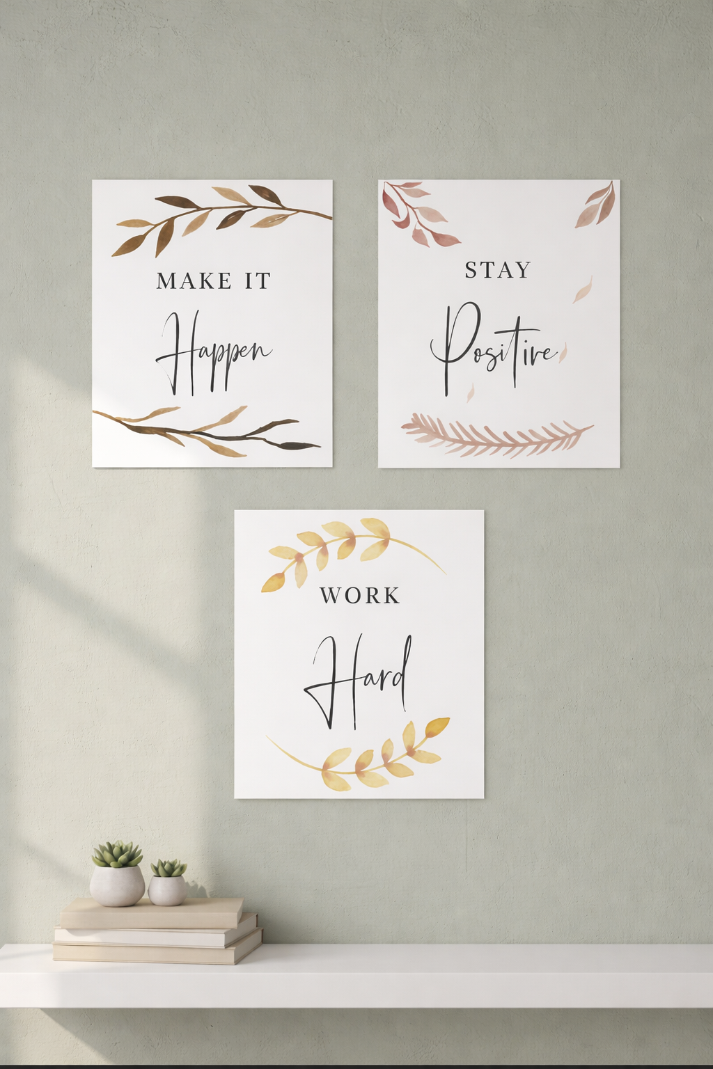 Positive Quotes wall decor closeup detail