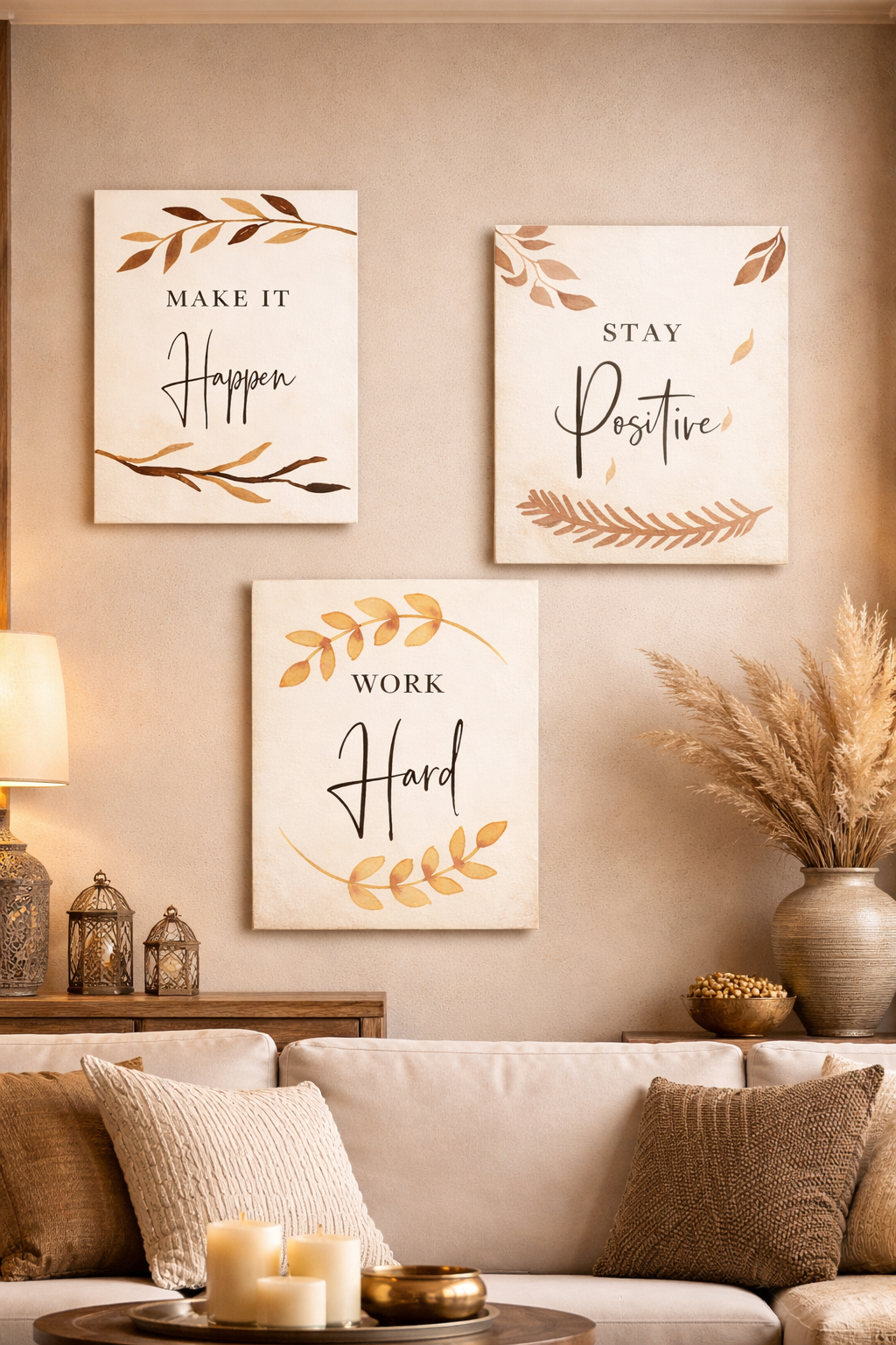 Positive Quotes wall decor displayed in Living room 