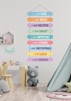 Quotes wall decor closeup detail