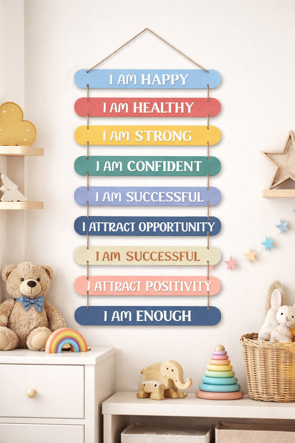 Quotes wall decor closeup detail