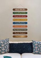 Quotes wall decor closeup detail