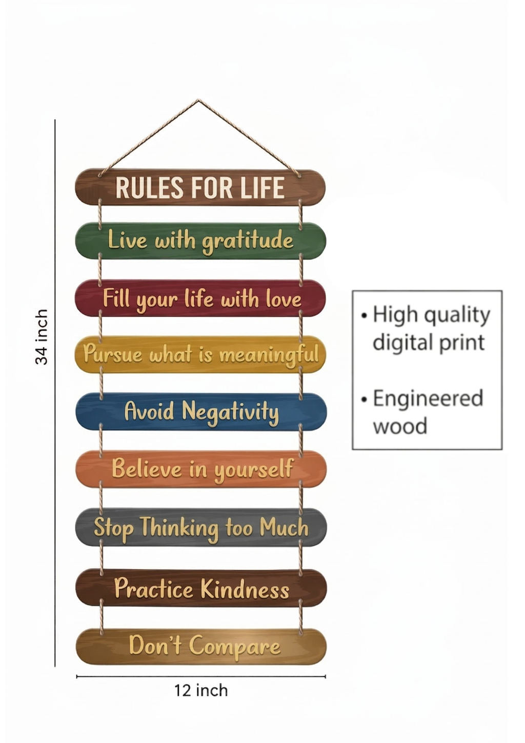 Quotes wall decor size reference