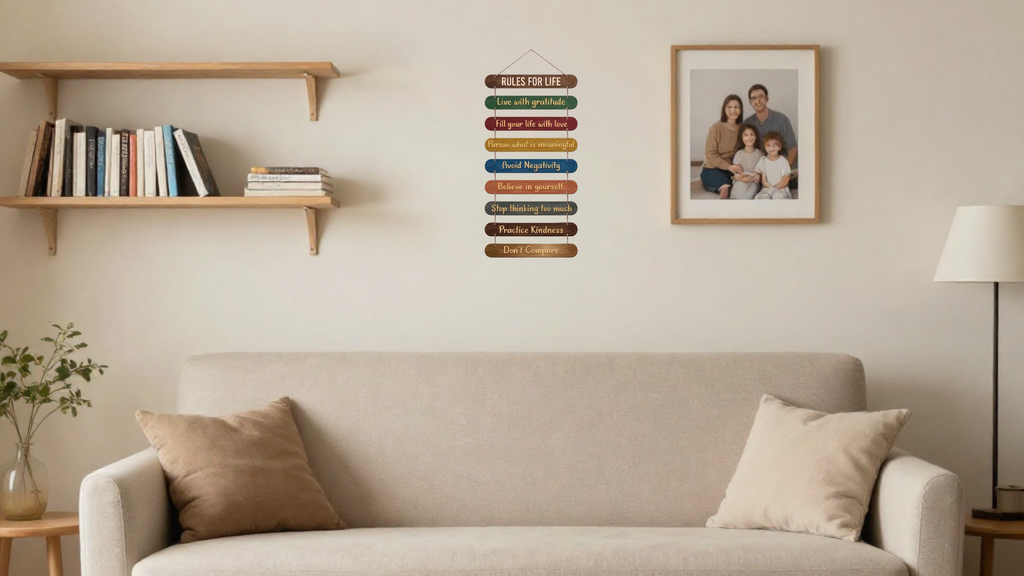 Quotes wall decor displayed in Living room 