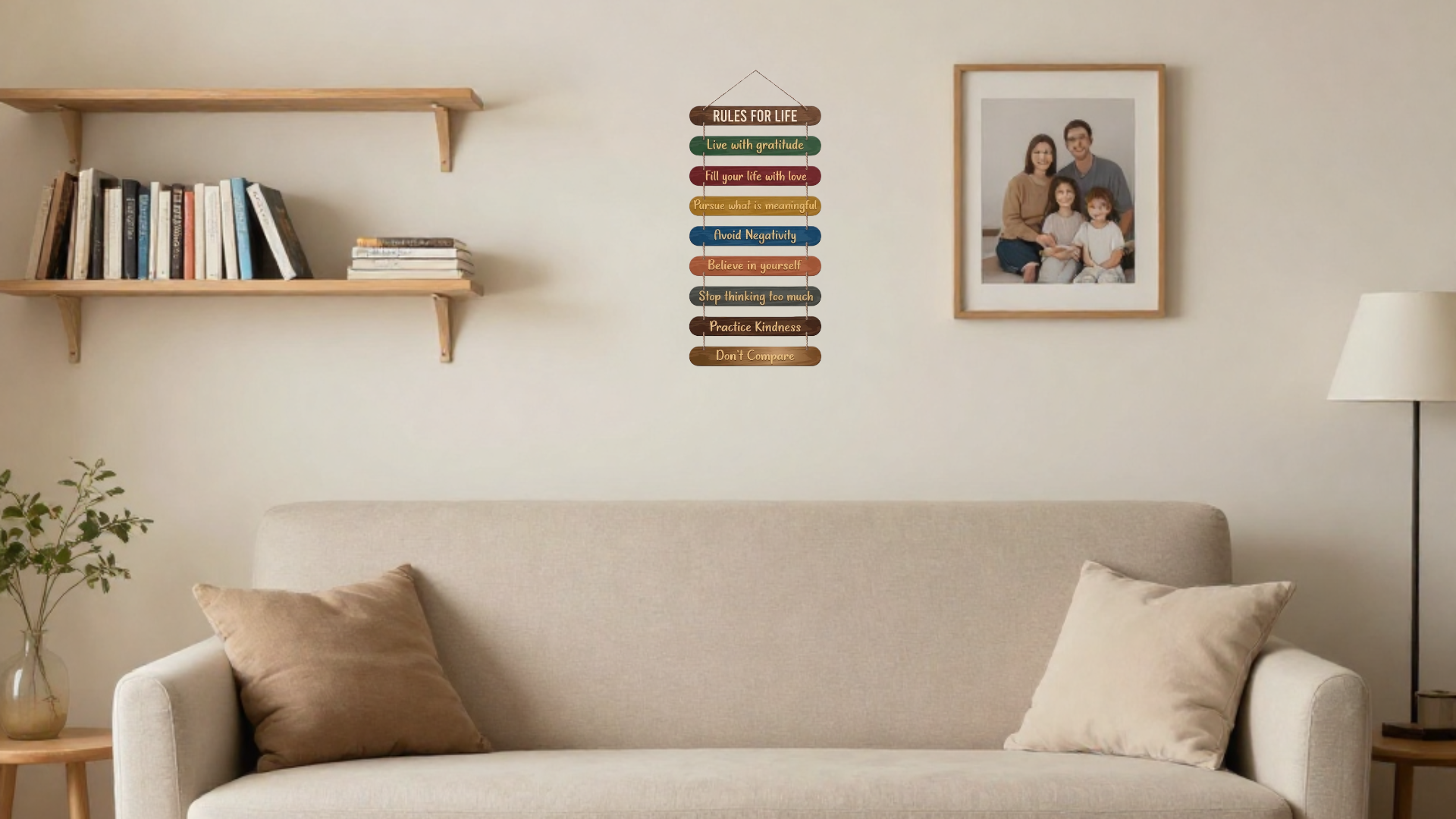 Quotes wall decor displayed in Living room 