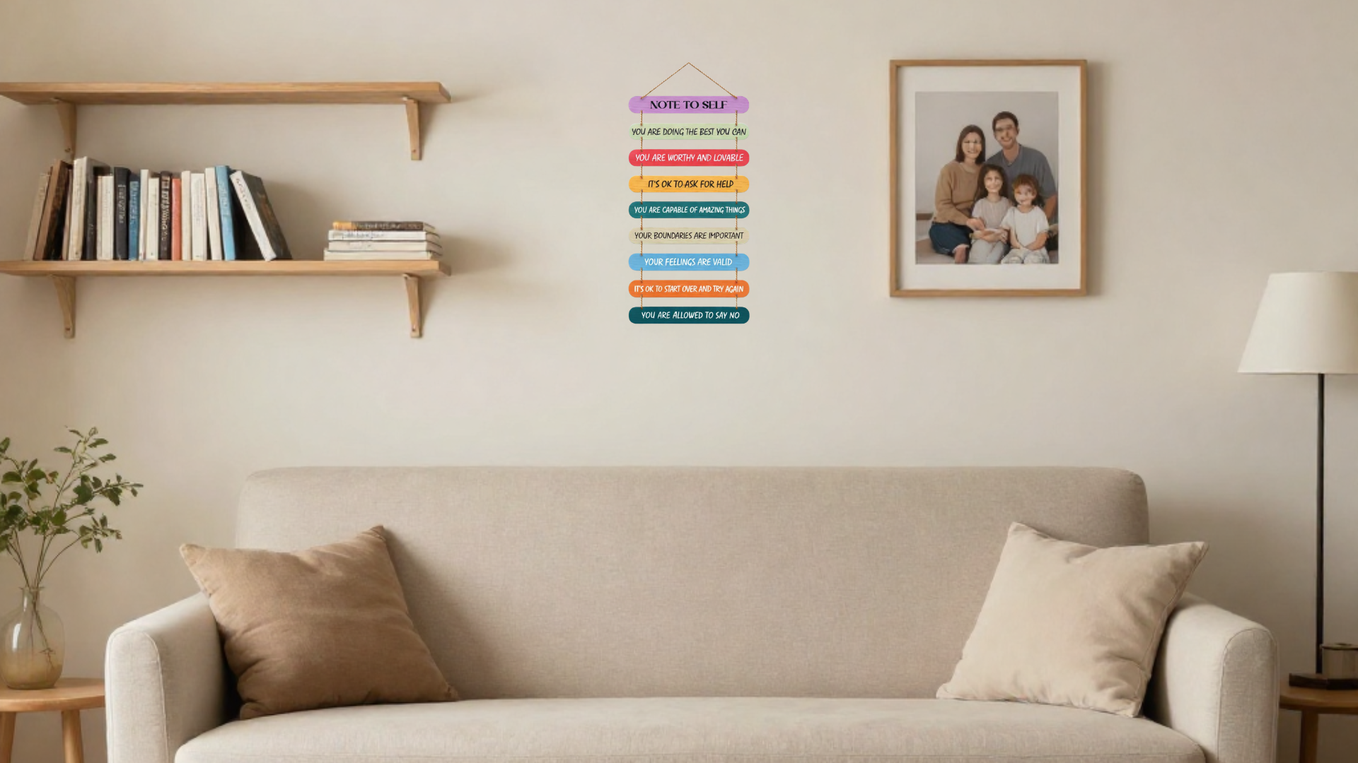 Quotes wall decor displayed in Living room 