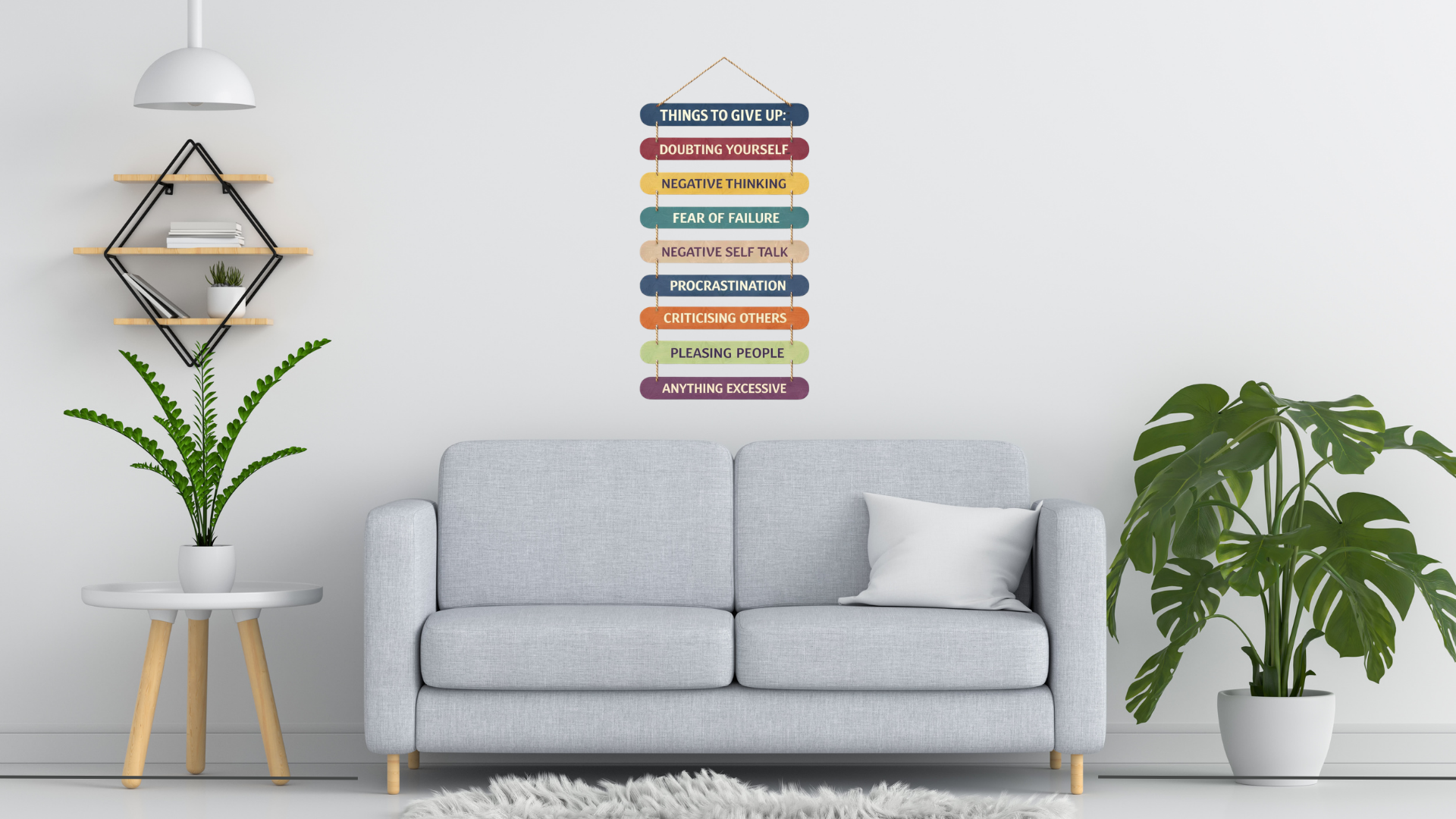 Quotes wall decor displayed in Living room 