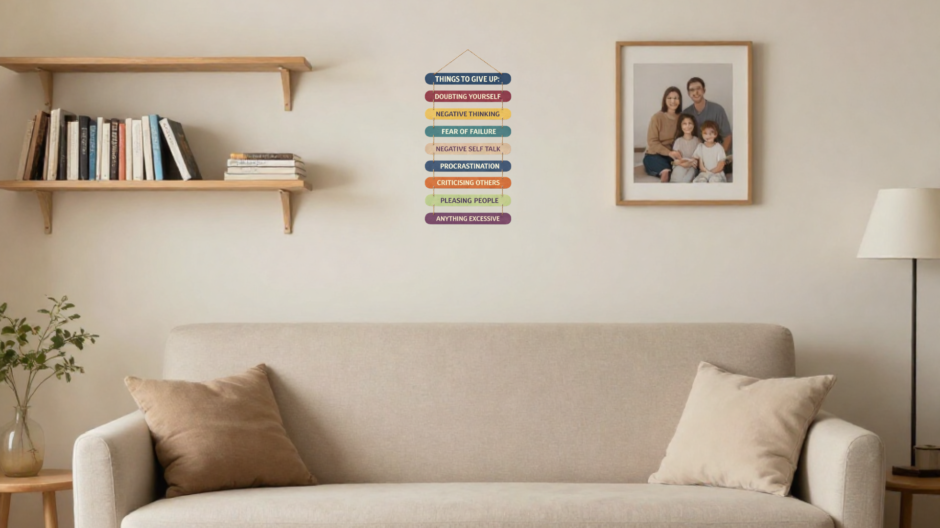 Quotes wall decor displayed in Living room 