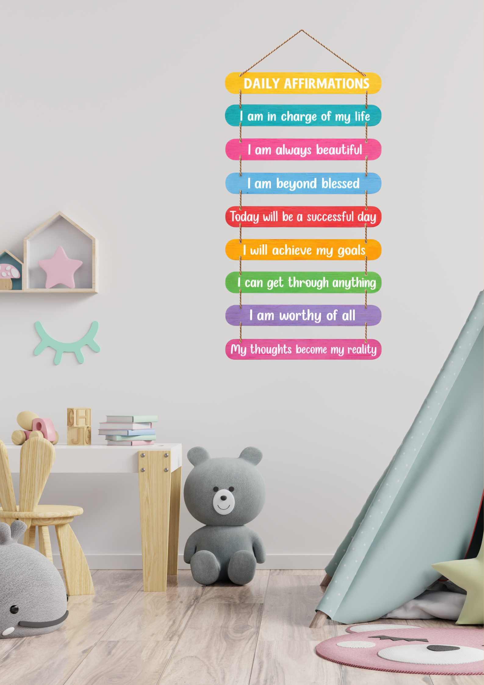 Quotes wall decor displayed in Kids room 