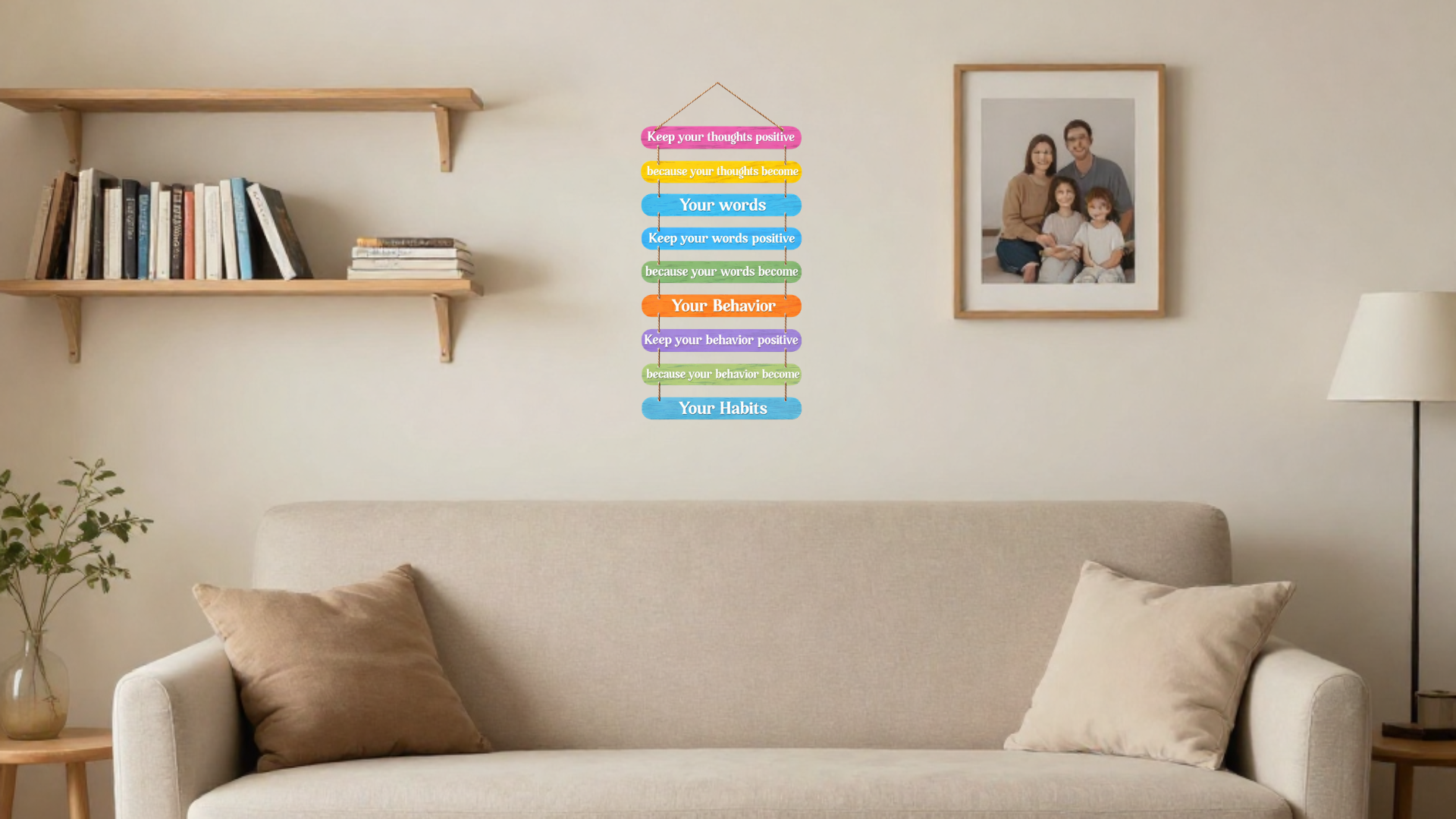 Quotes wall decor displayed in Living room 