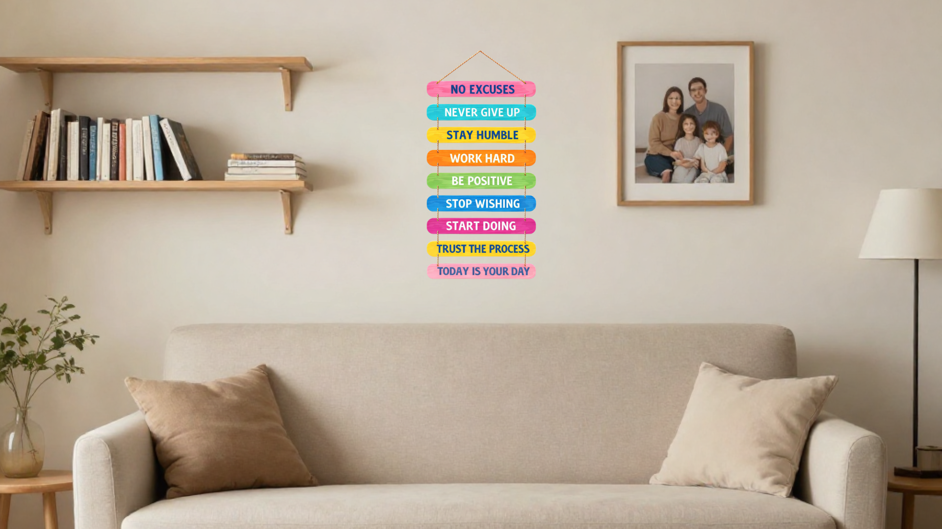 Quotes wall decor displayed in Living room 