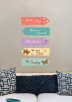 Quotes wall decor closeup detail