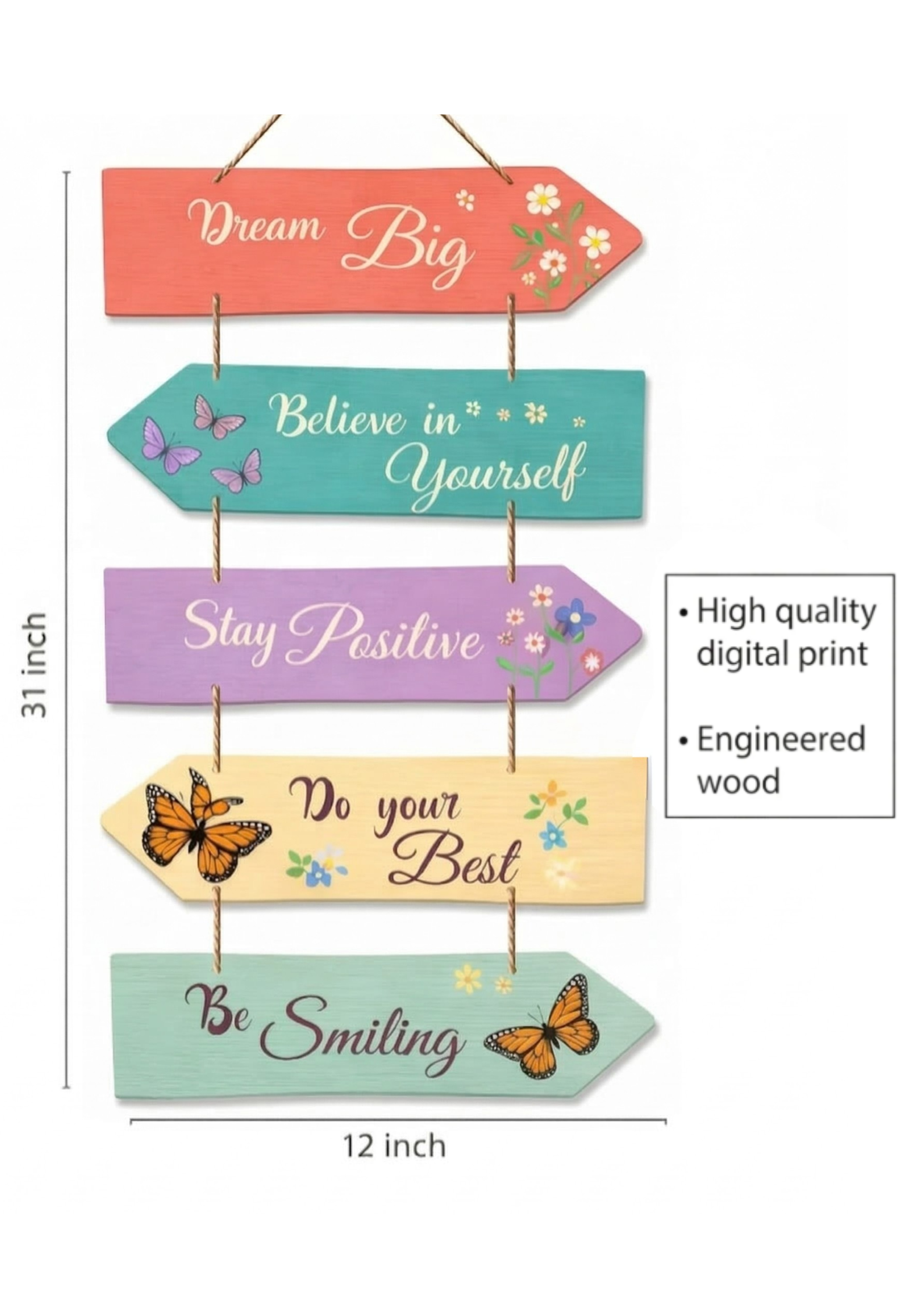 Quotes wall decor size reference