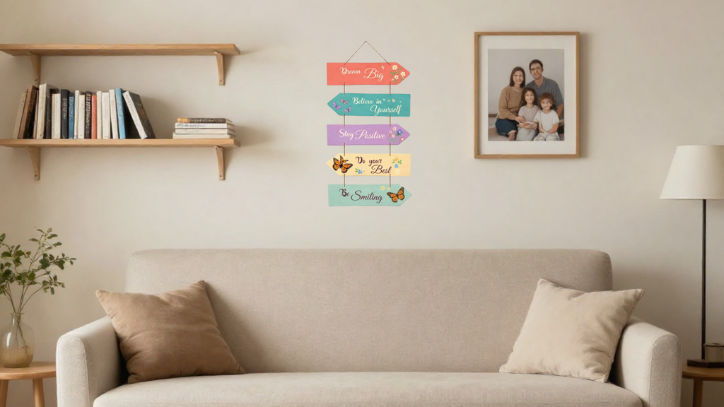 Quotes wall decor displayed in Living room 