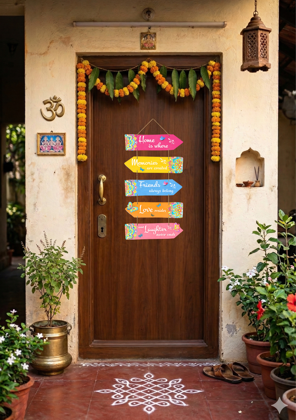 Quotes wall decor closeup detail