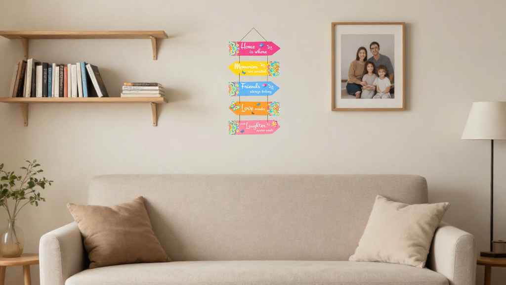 Quotes wall decor displayed in Living room 