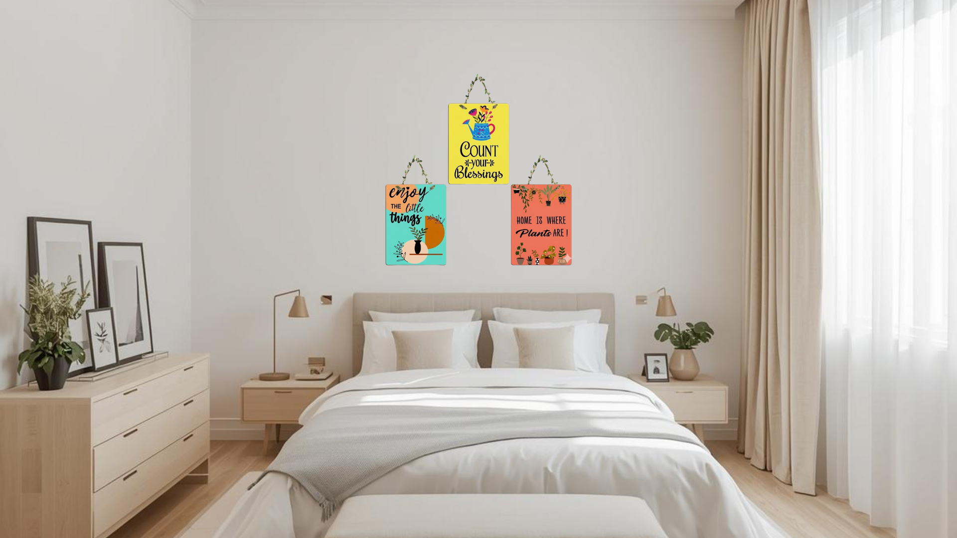 Quotes wall decor angled view