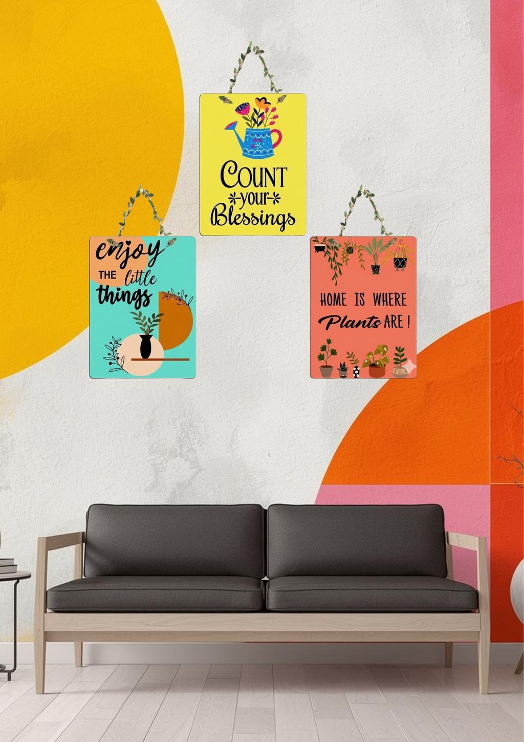 Quotes wall decor angled view