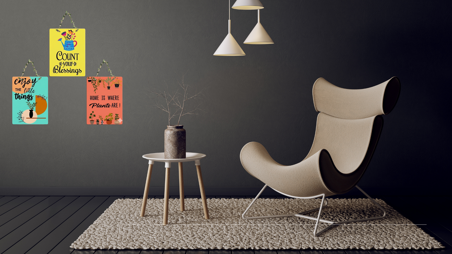 Quotes wall decor displayed in Living room 