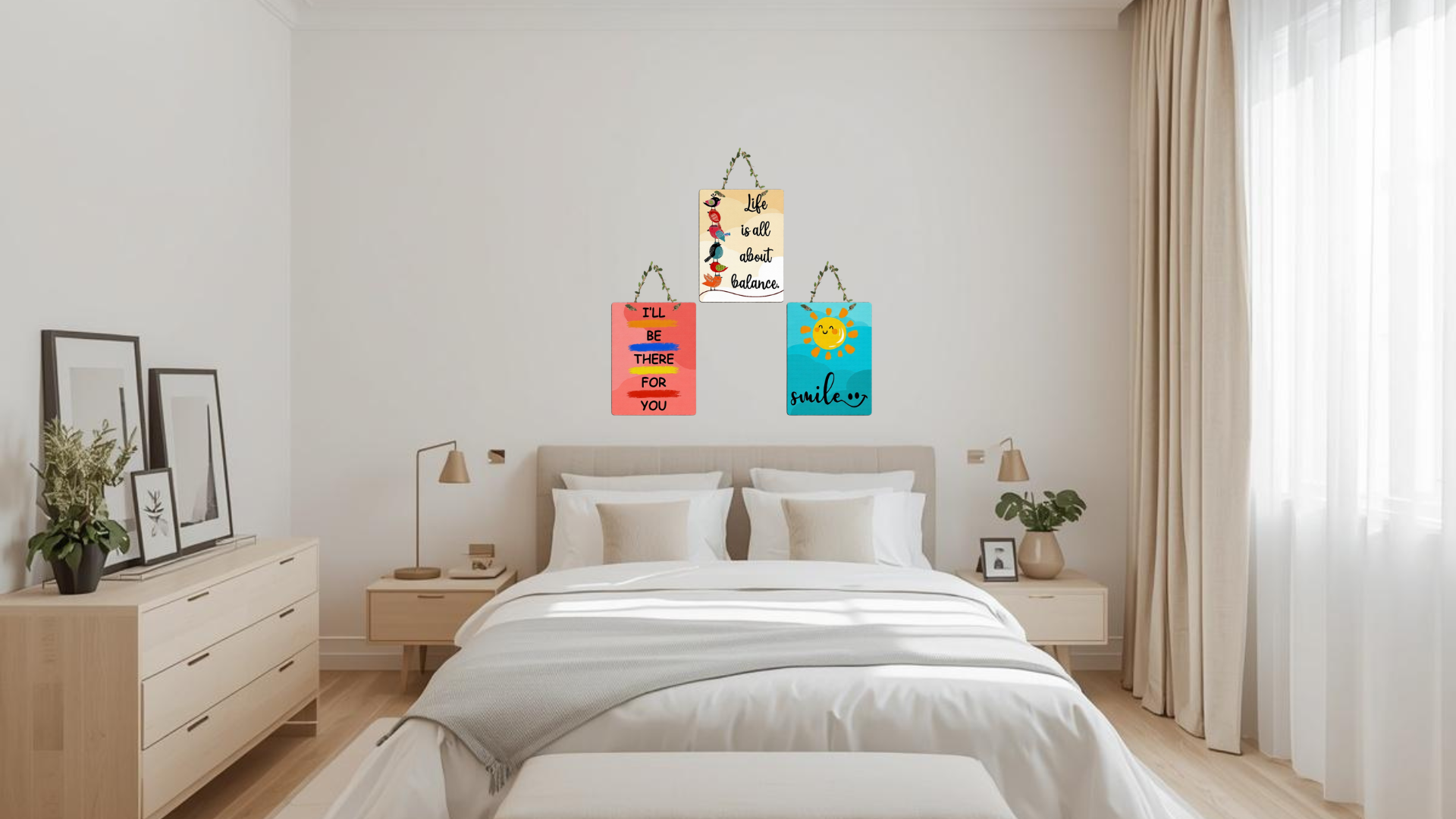 Quotes wall decor angled view