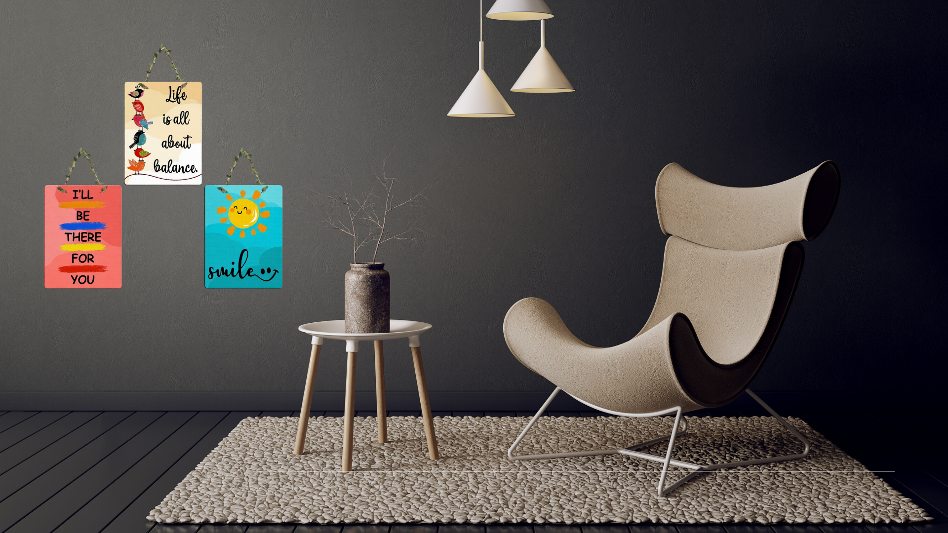 Quotes wall decor displayed in Living room 