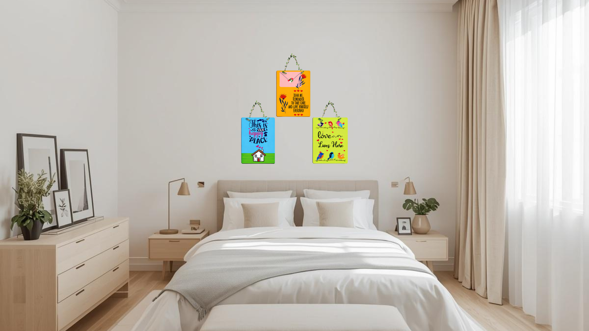 Quotes wall decor angled view