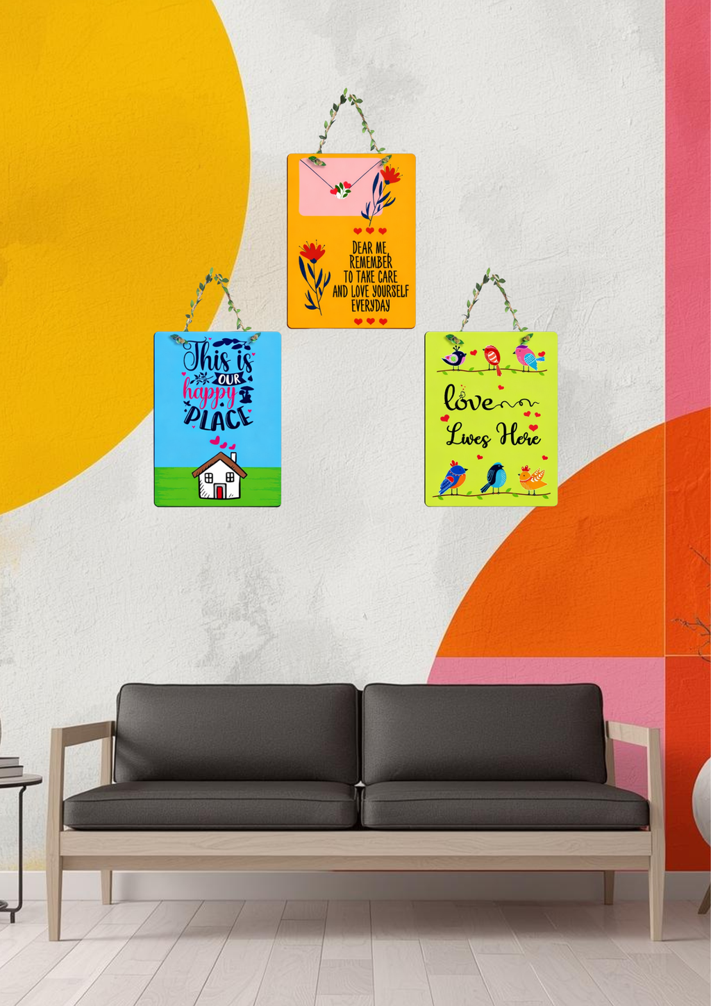Quotes wall decor closeup detail