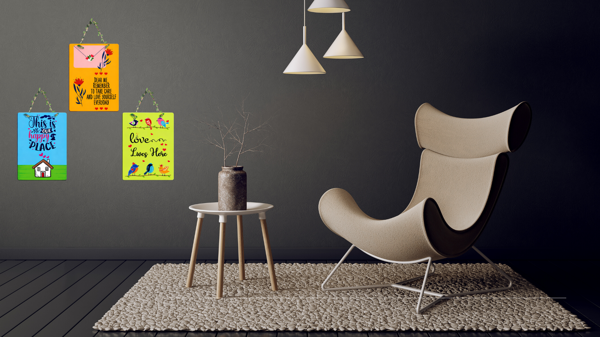 Quotes wall decor displayed in Living room 