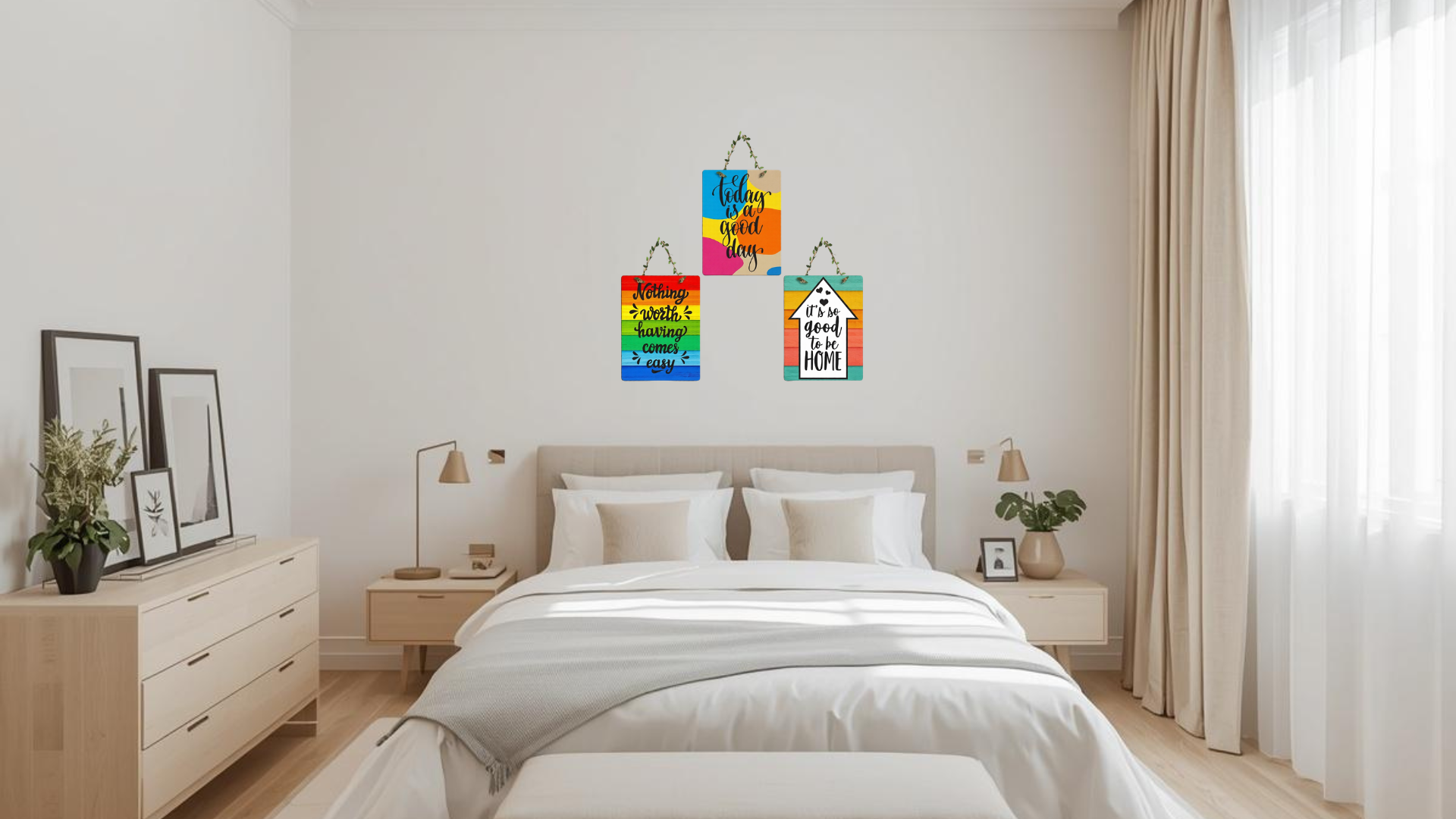 Quotes wall decor angled view