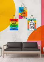 Quotes wall decor closeup detail