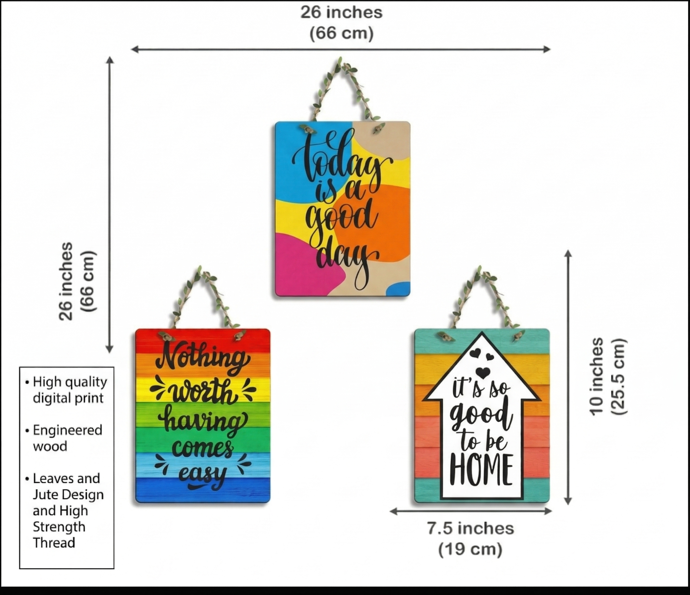 Quotes wall decor size reference