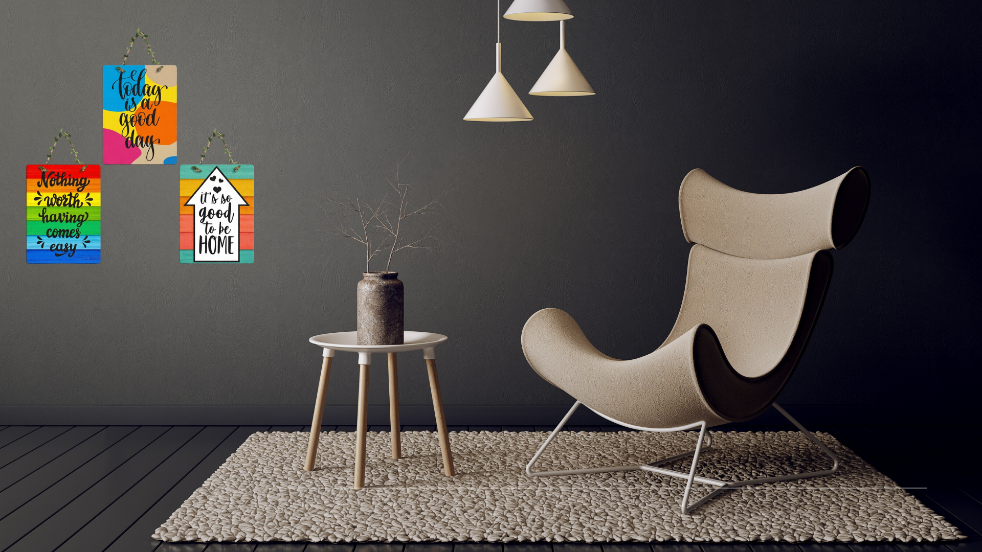 Quotes wall decor displayed in Living room 