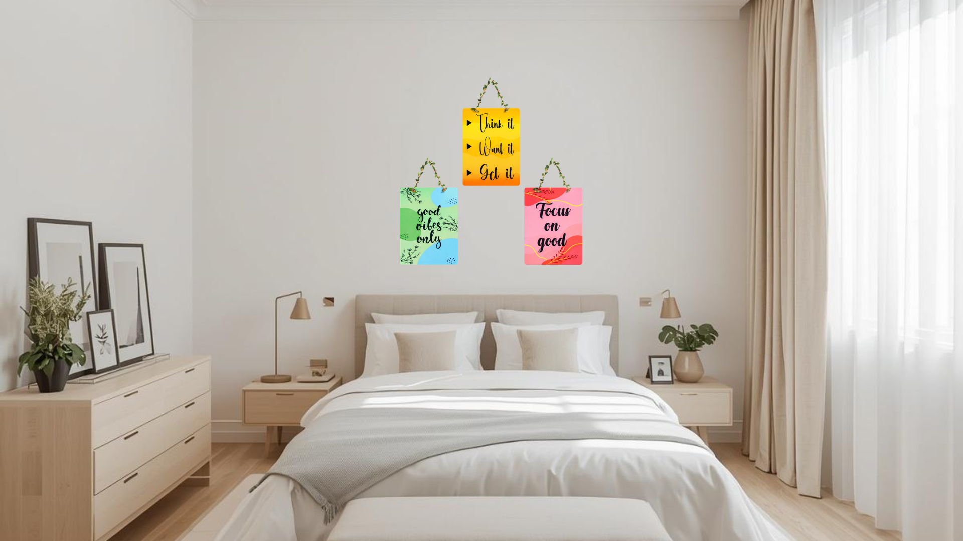 Quotes wall decor angled view