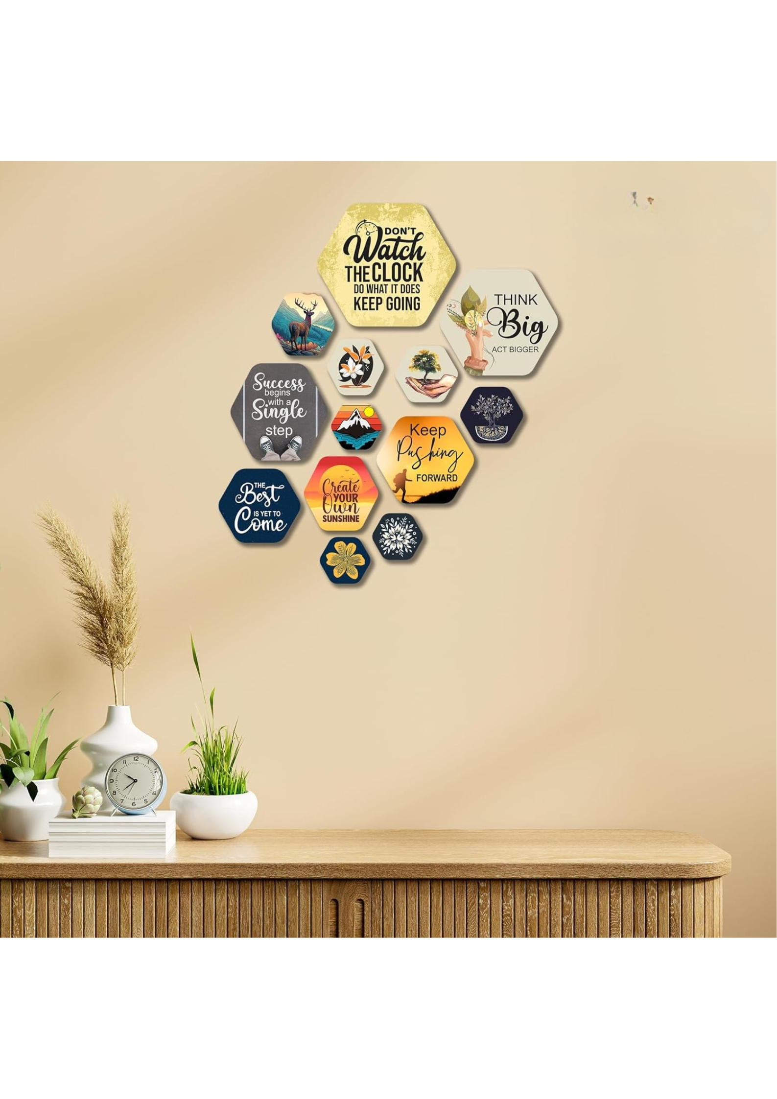 Quotes wall decor angled view