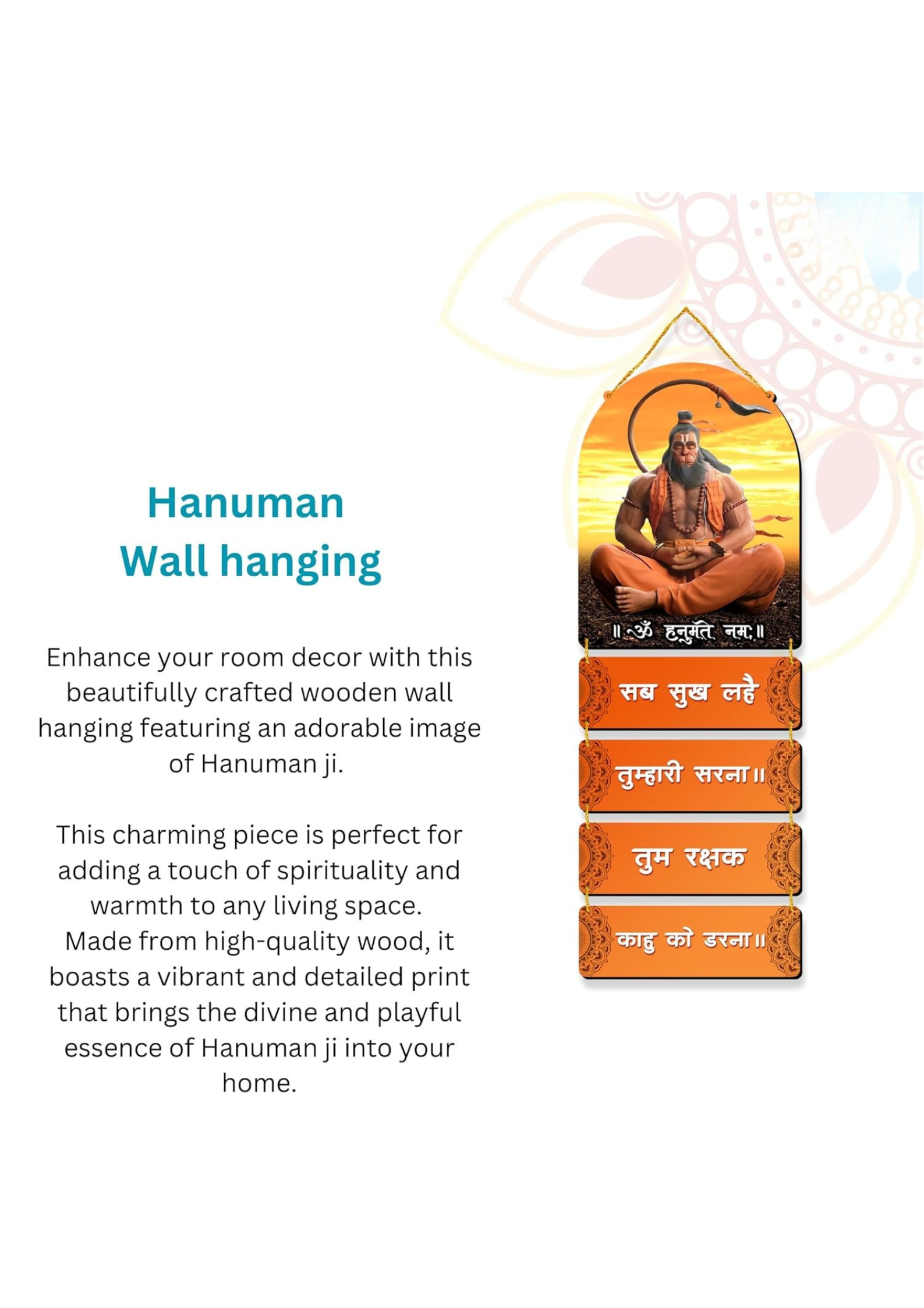 Hanuman wall Decor wall decor 26x9 Multi color