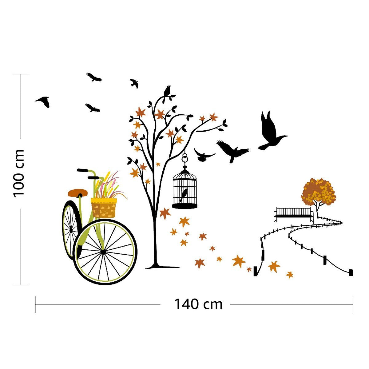 Wall Stickers wall decor size reference