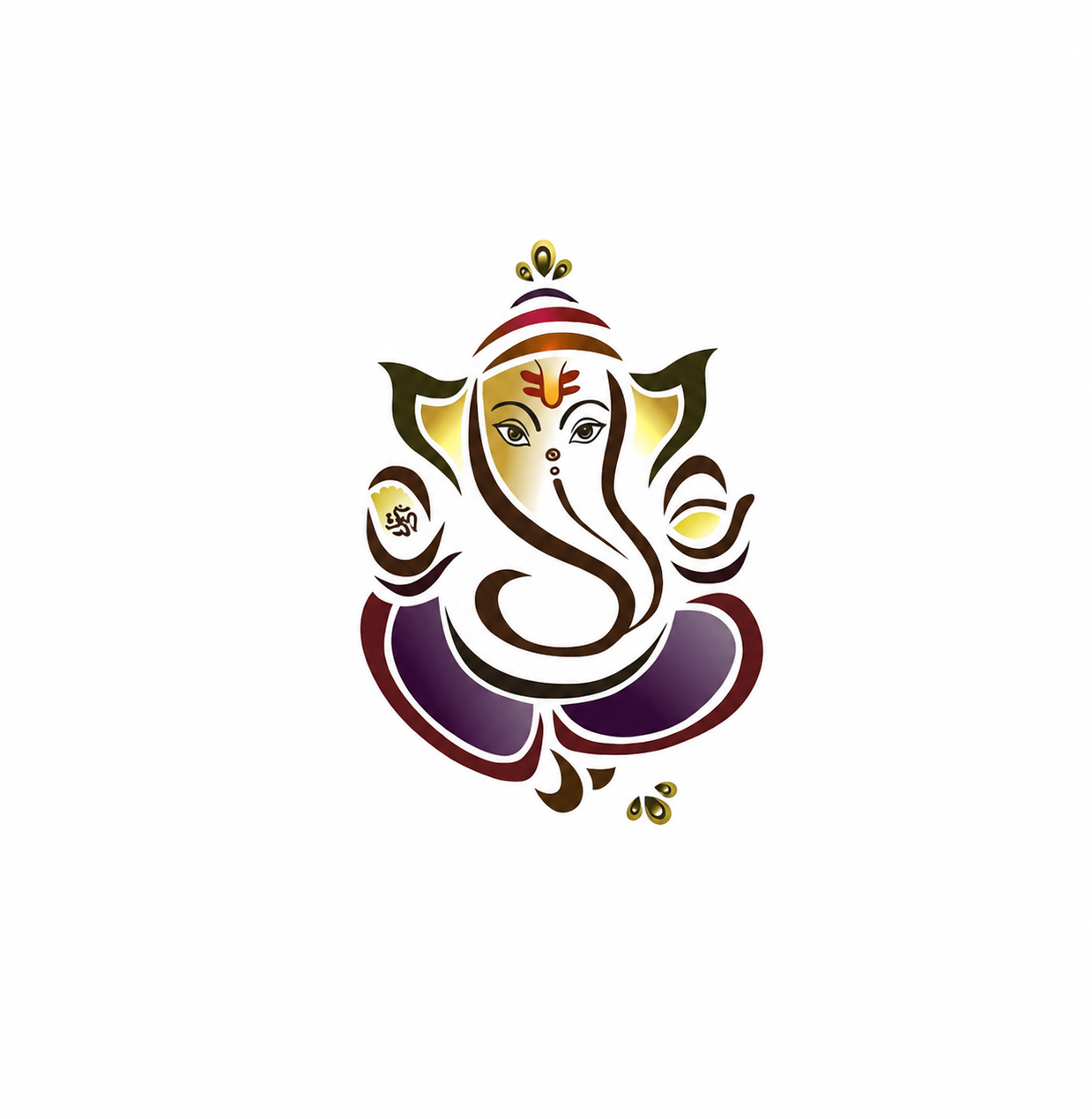 Ganesha Wall Stickers wall decor 28X18 Multi color