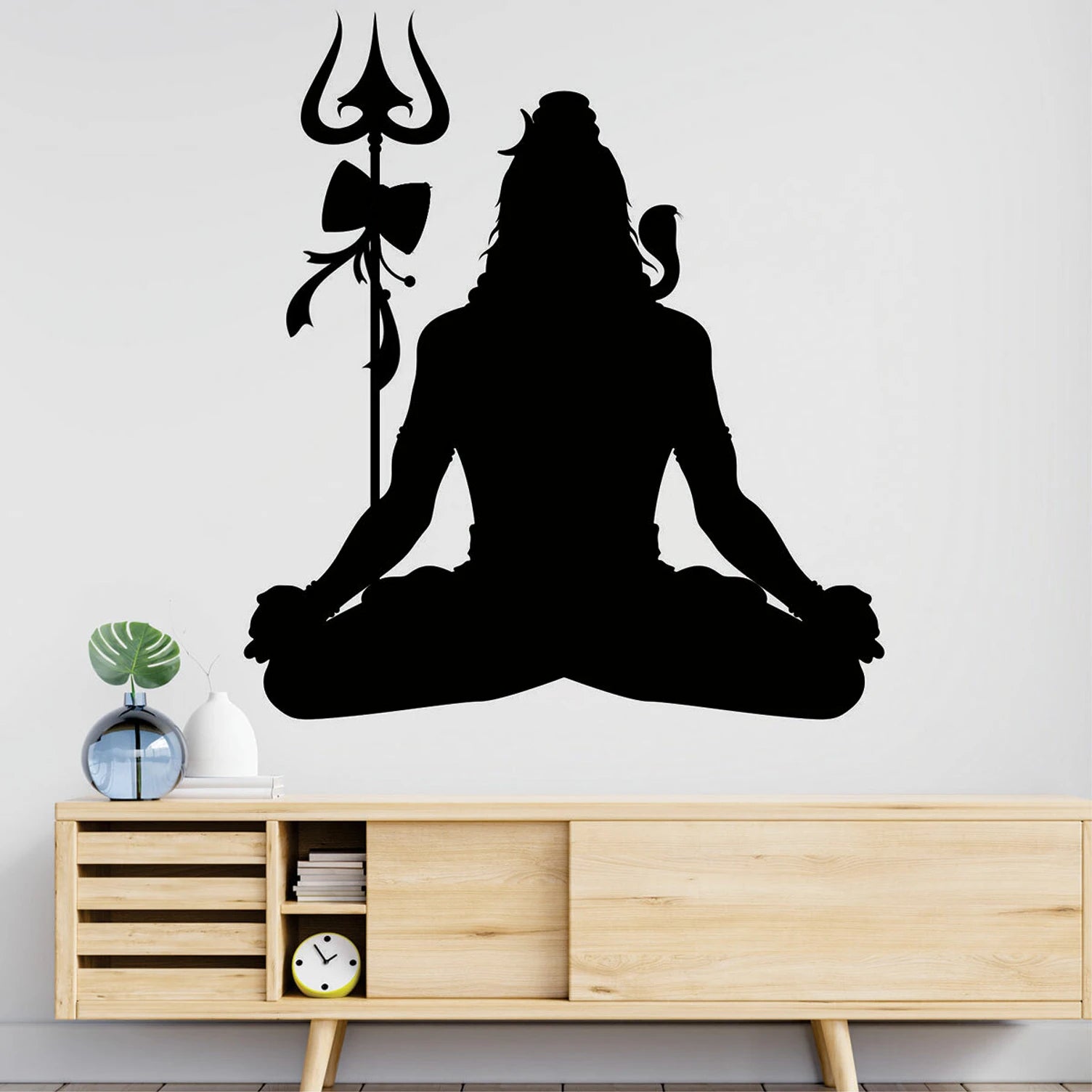 Shiva Wall Stickers wall decor displayed in Living Room