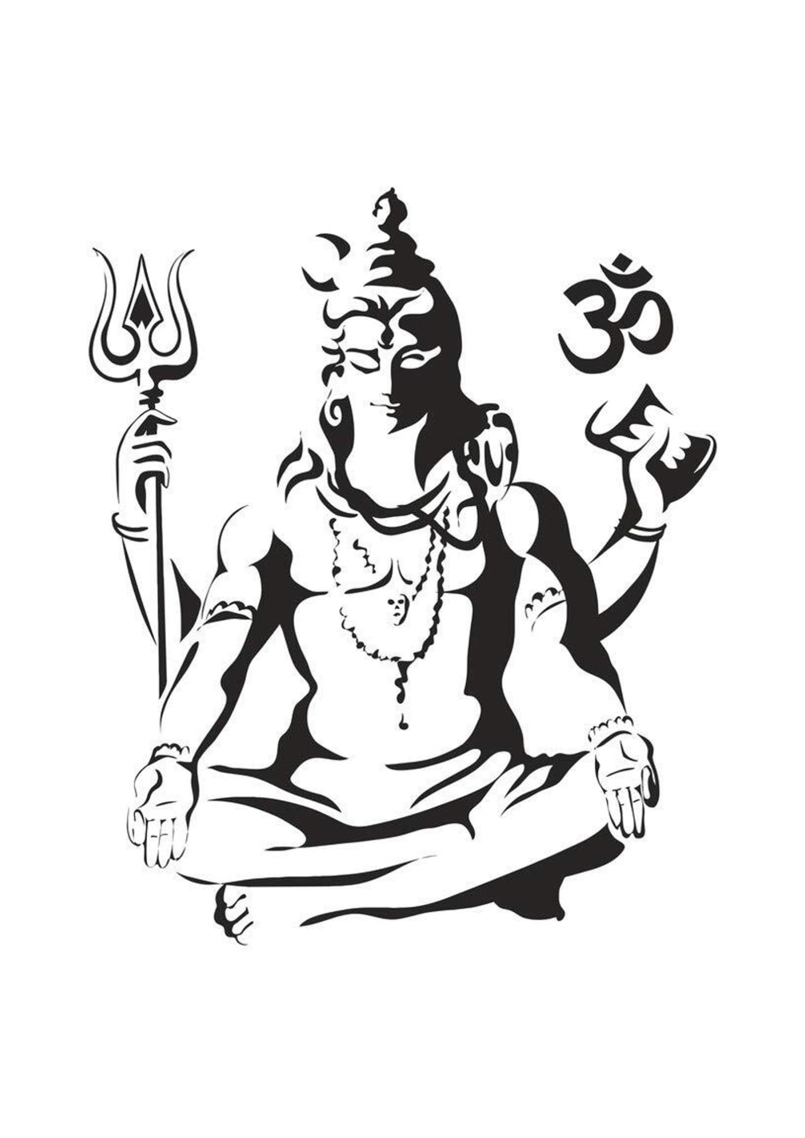 Shiva Wall Stickers wall decor 28X20 Black