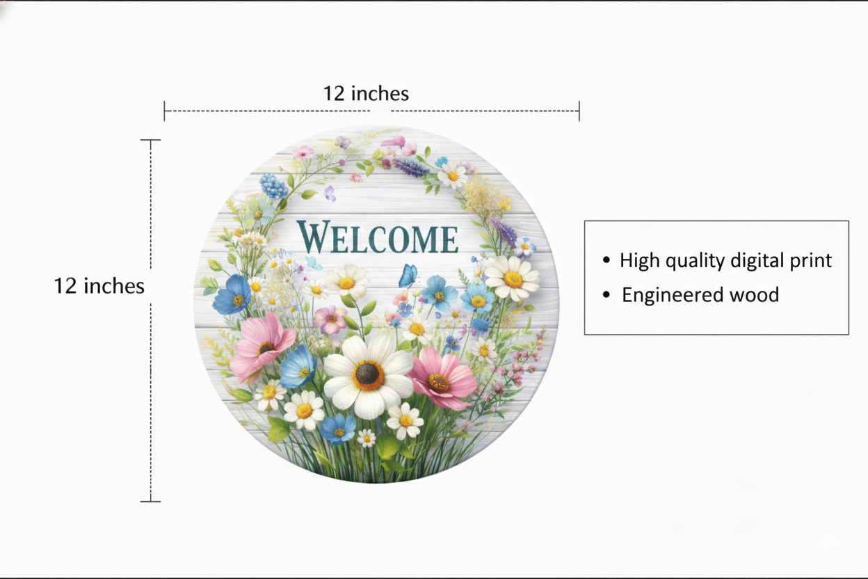 Welcome Home-wall decor size reference